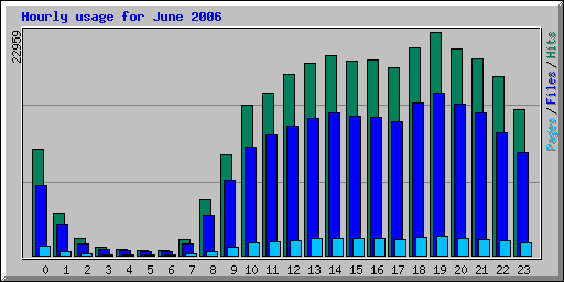 Hourly usage for June 2006