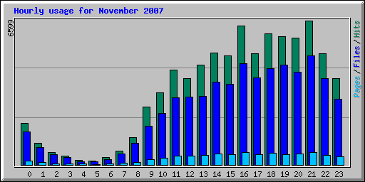 Hourly usage for November 2007