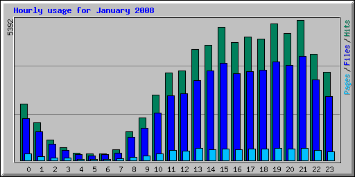 Hourly usage for January 2008